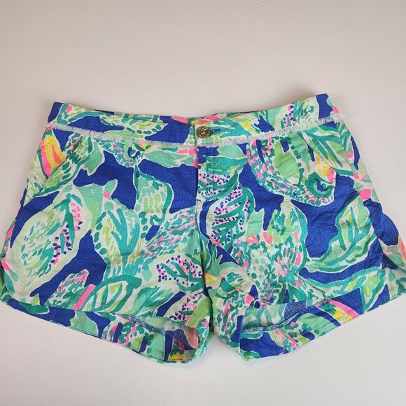 Lilly Pulitzer Women's Size 4  Adie Shorts  Blue Wake Up Call  Tropical - Picture 1 of 12